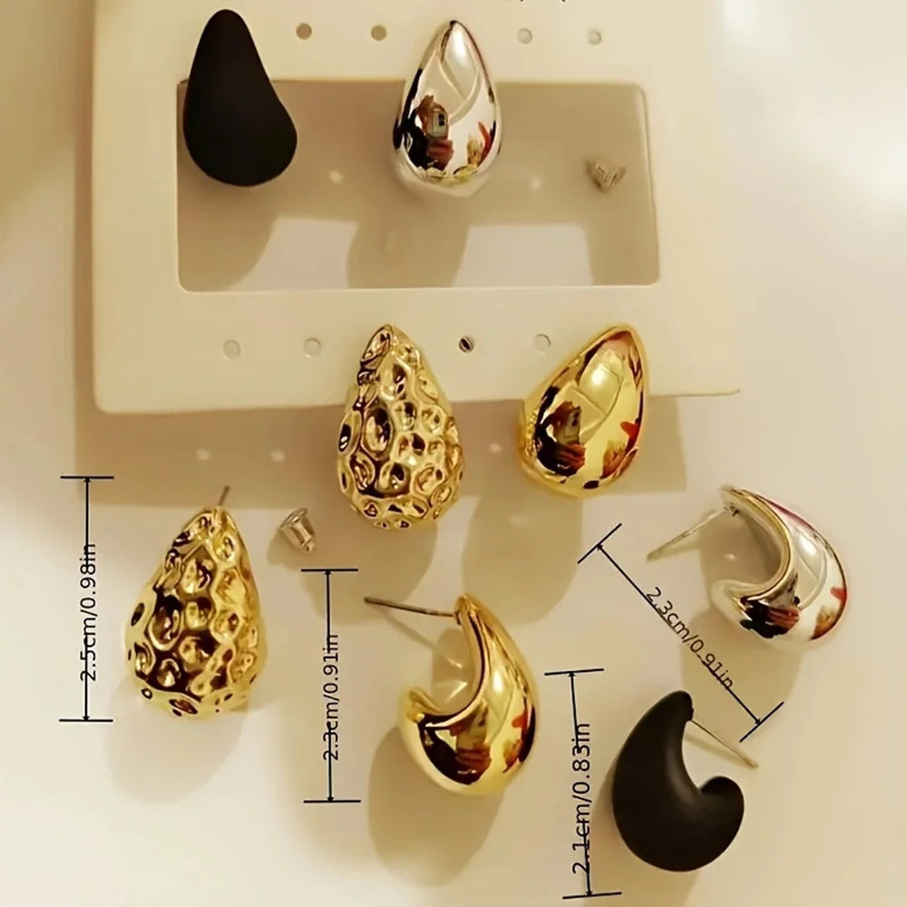 4-Pair Acrylic Teardrop Earring Set