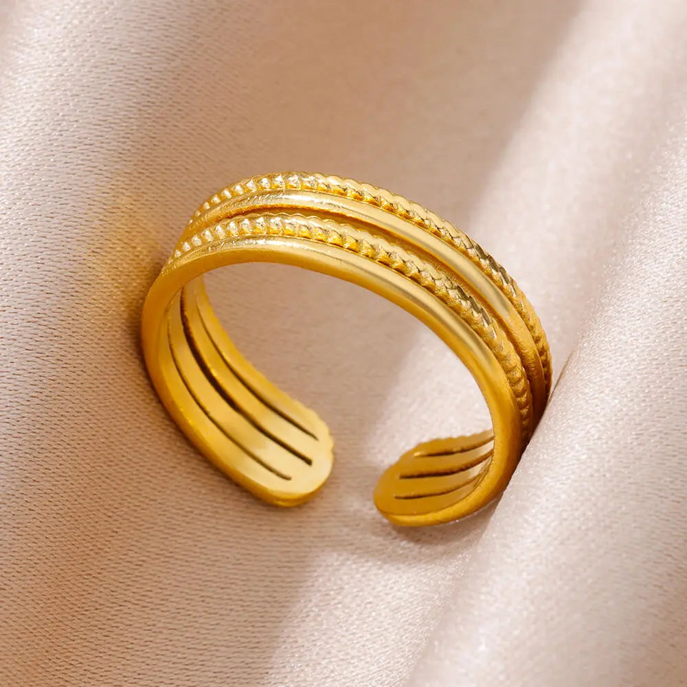 Stainless Steel Rings for Women , Gold Color Never Fade