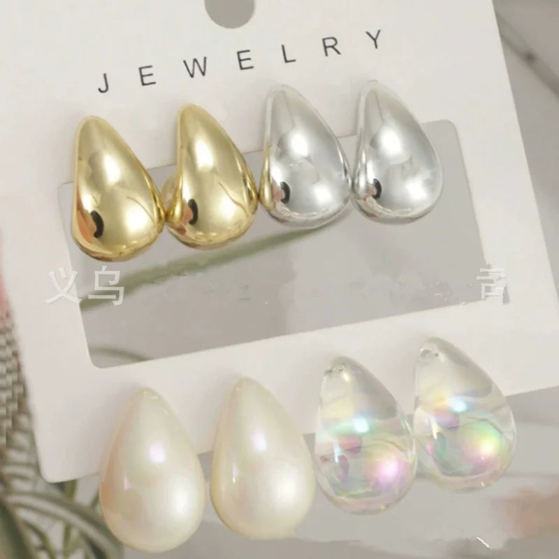 4-Pair Acrylic Teardrop Earring Set