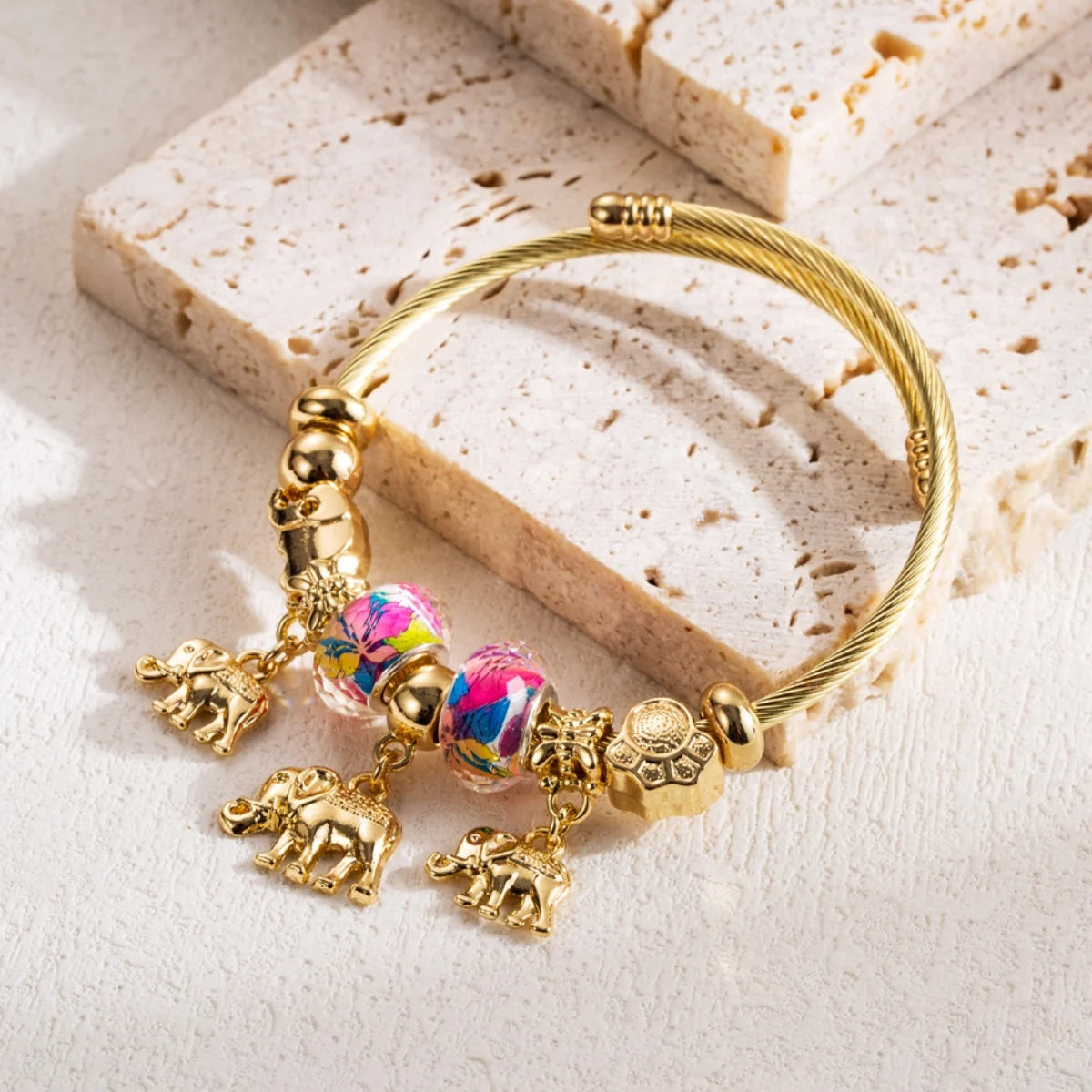Fashion Multi-Element Stainless Steel Beaded Love Bracelet