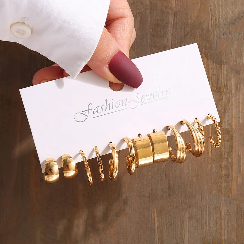 Elegant Vintage Pearl Geometry Earrings