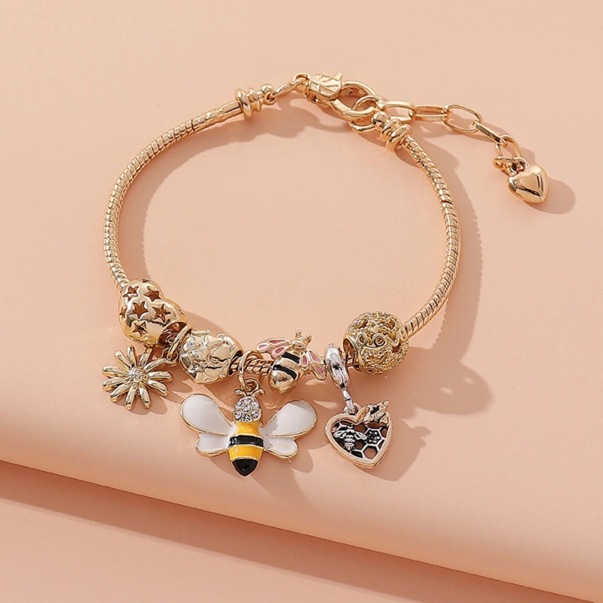 Fashion Rose Love & Swan Charm Bracelet